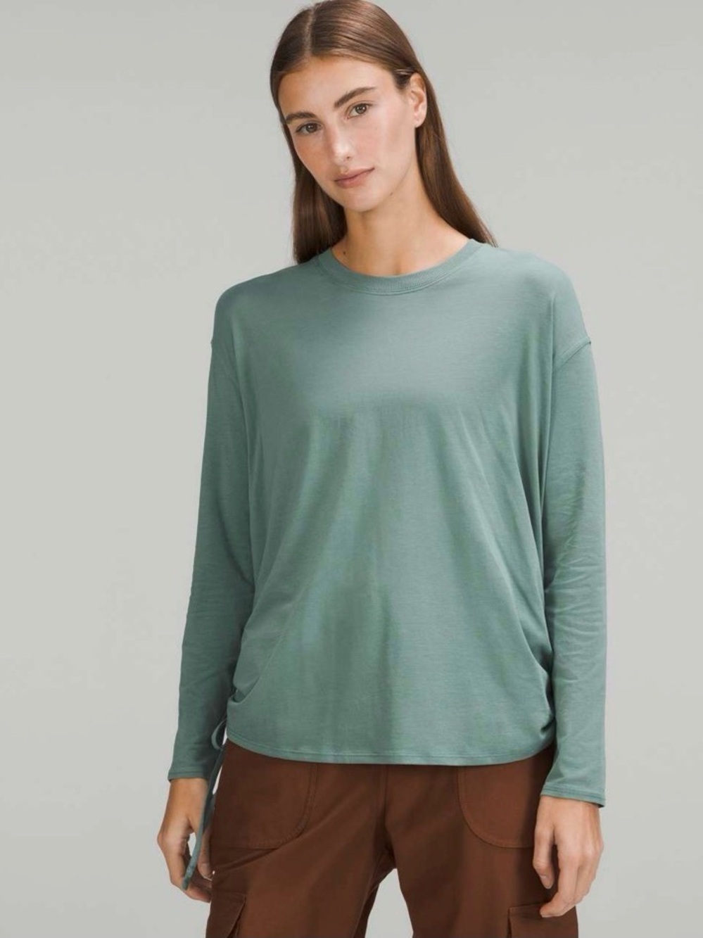 Lululemon Pima Cotton Side-Cinch Long Sleeve Shirt
Tidewater Teal size 6
